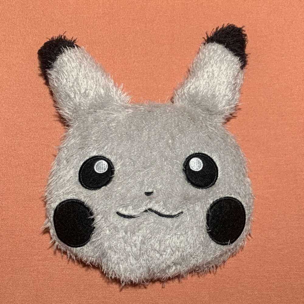 Pokémon Pikachu Black and White Fuzzy Coin Purse